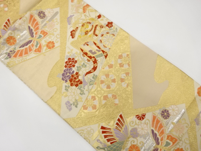 JAPANESE FUKURO OBI / WOVEN FLORAL PLANTS